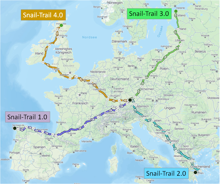 X-Karte Snail-Trails Europa